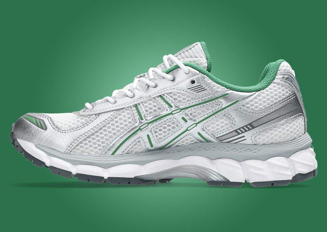 Asics Gel-Kayano 12.1 Metallic Silver Green Medial