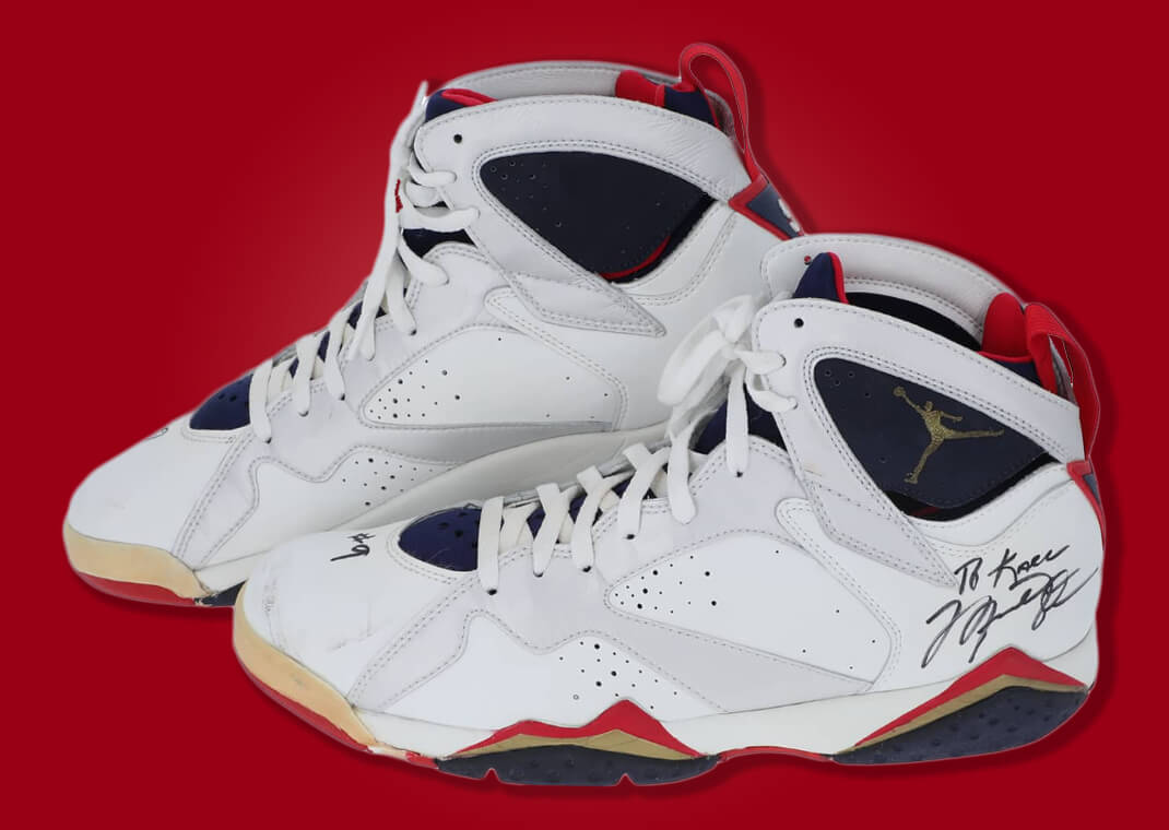 Michael Jordan's Game-Worn And Autographed Air Jordan 7 "Olympic"