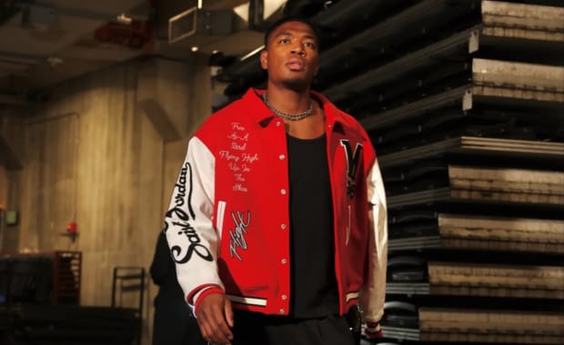 Rui Hachimura Debuted a Saint Mx6 x Jordan Collab Varsity Jacket Before the Lakers Playoff Win