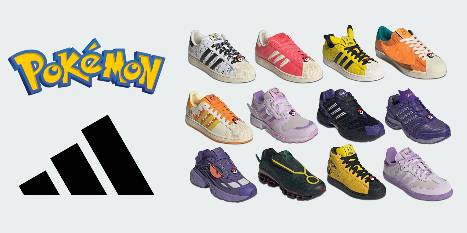 Check Out Official Images of the 12-Pair adidas Pokémon Collab Collection