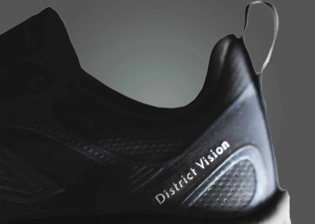 District Vision x New Balance Hierro v8 Trail Black Heel Detail
