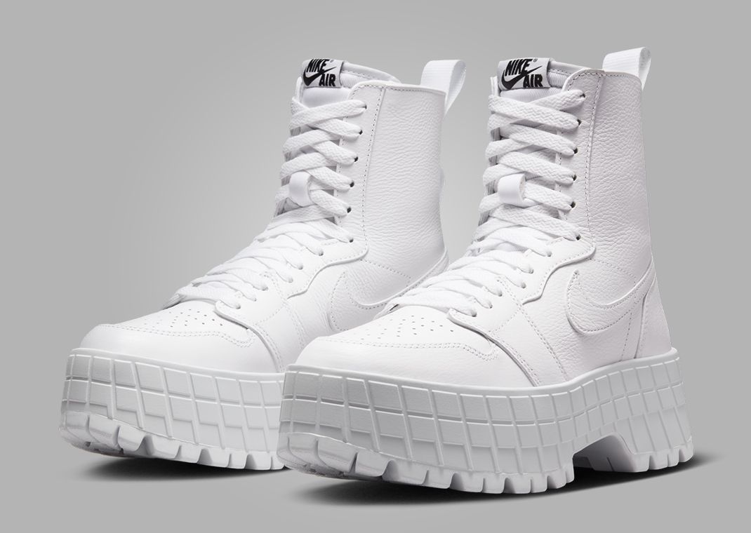 Air Jordan 1 Brooklyn Boot Triple White (W) Angle