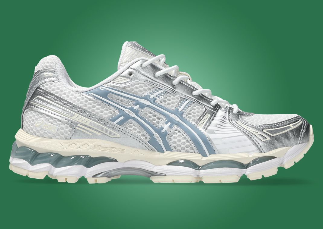 Asics Gel-Kayano 12.1 Metallic Silver Ice Blue Lateral