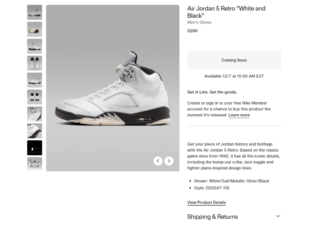 Air Jordan 5 Retro White Metallic Black Nike Page