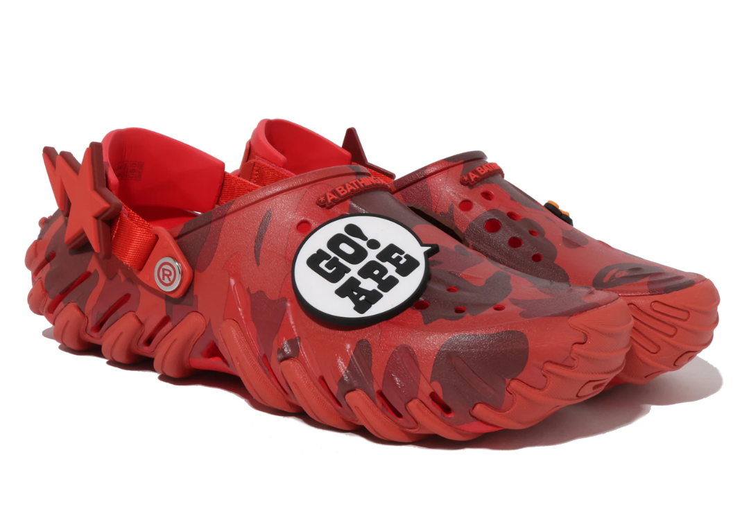 BAPE x Crocs Echo RO Clog Red