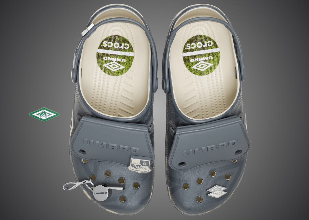 Umbro x Crocs Classic Clog Bone Slate Grey - Top