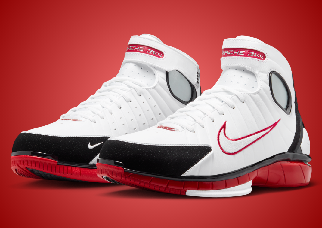 Nike Zoom Flight Huarache 2K4 White Varsity Red - Angle