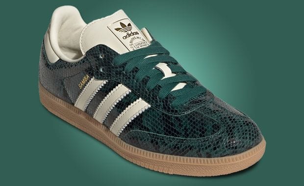 Court Green Snakeskin Wraps Around the adidas Samba OG