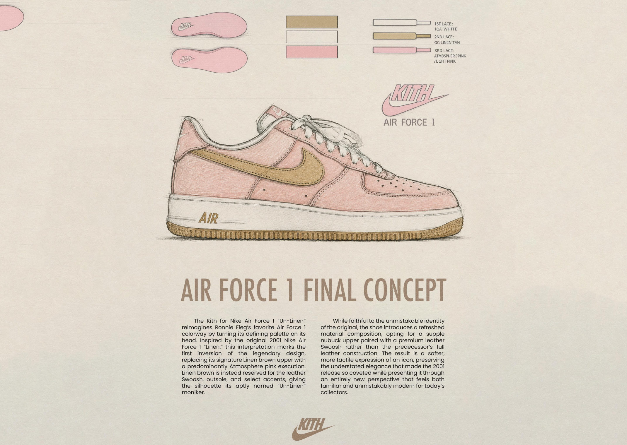Kith x Nike Air Force 1 Low Un-Linen