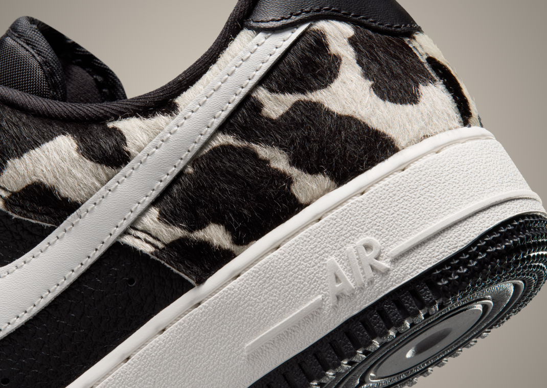 Nike Air Force 1 Low Cow Print Black (W) - Heel Detail