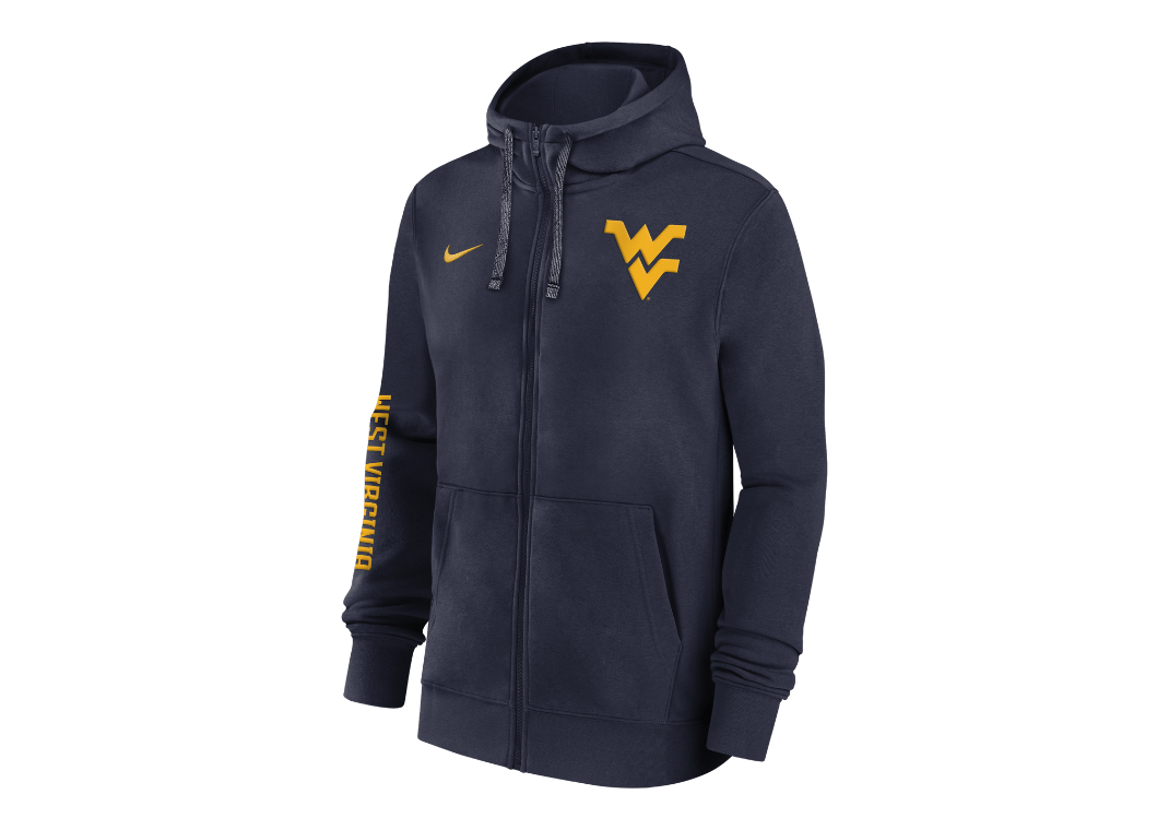 West Virginia Mountaineers Sideline Team Issue Men's Nike College Full-Zip Hoodie