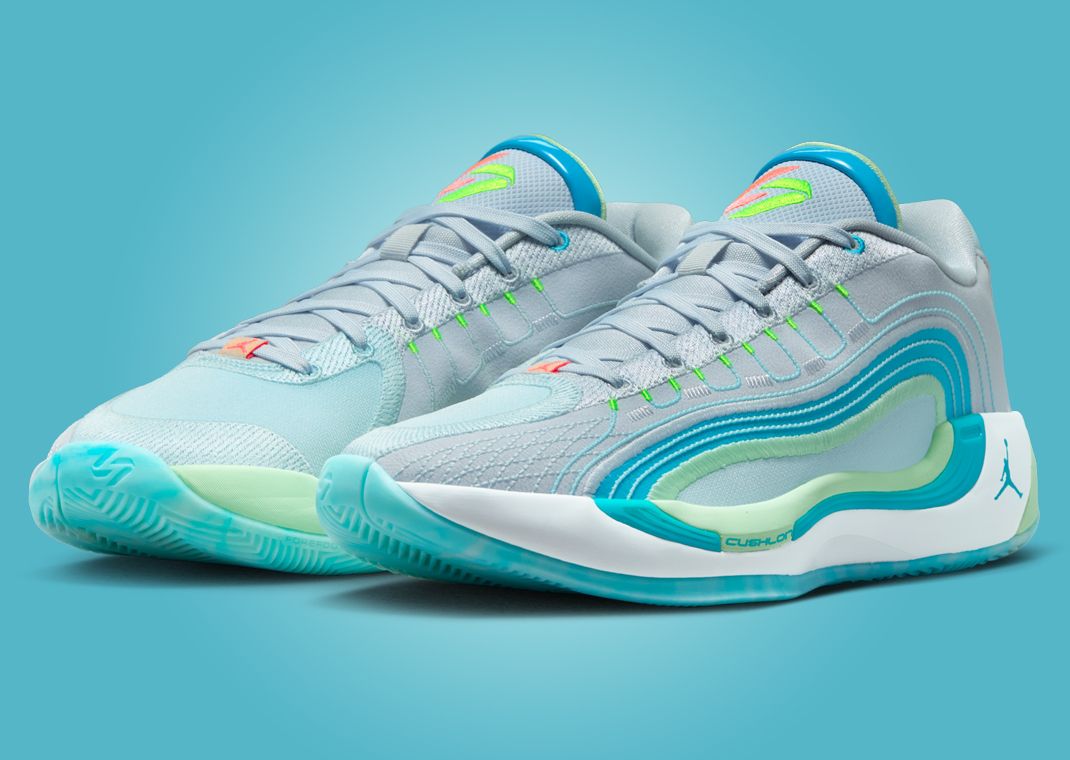 Jordan Luka 4 Football Grey Laser Blue Angle