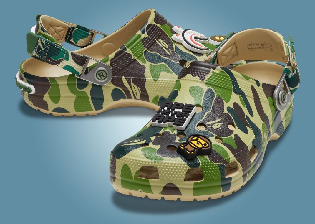 BAPE x Crocs Classic Clog ABC Camo Green Angle