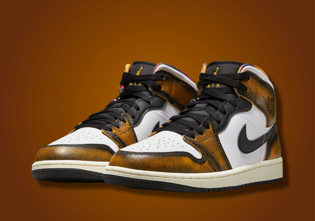 Air Jordan 1 Mid SE Wear Away Black Taxi