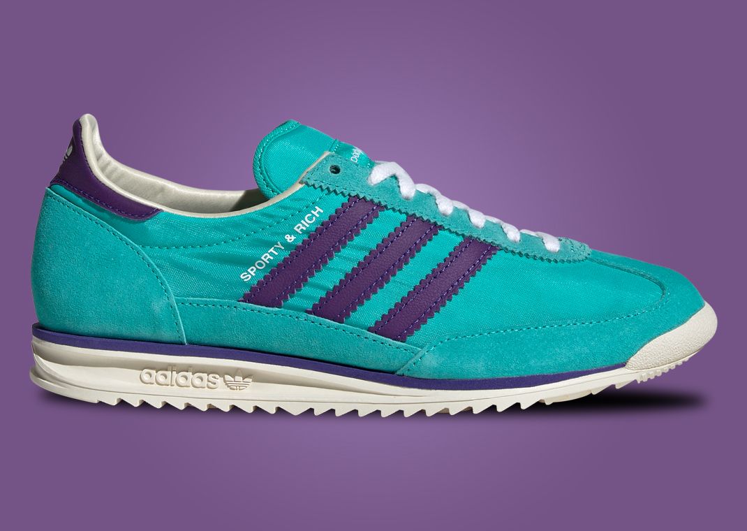The Sporty & Rich x adidas SL72 Mint Rush Power Purple Releases