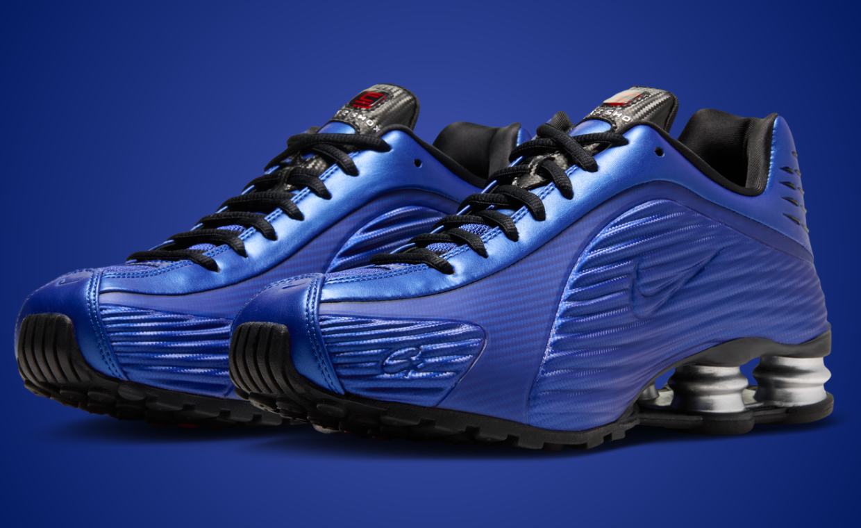 The Corteiz x Nike Shox R419 Game Royal is a Metallic Blue Masterpiece