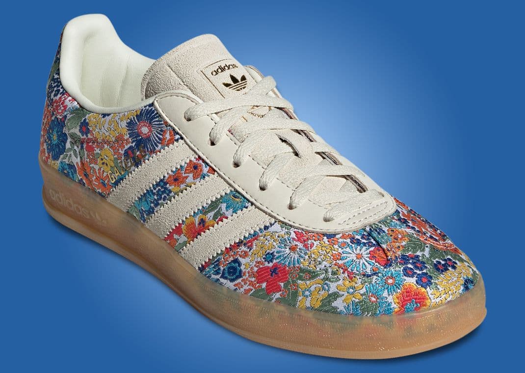 adidas gazelle silver green womens adidas Gazelle Indoor Liberty London Floral Embroidery Stripes
