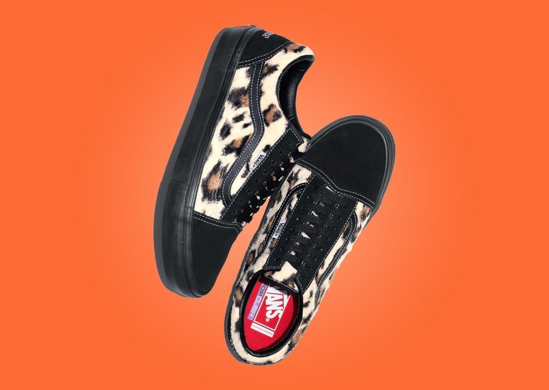 Supreme x Vans Old Skool Cheetah Print Black Pair