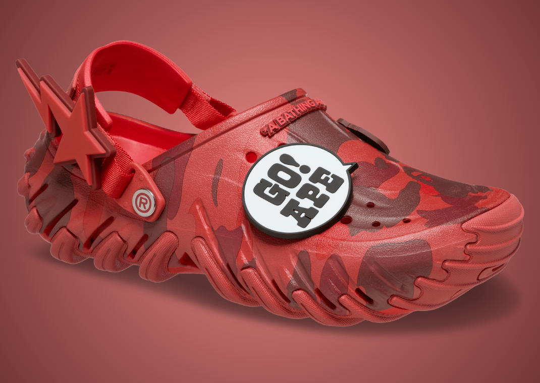 BAPE x Crocs Echo RO Clog Red Angle