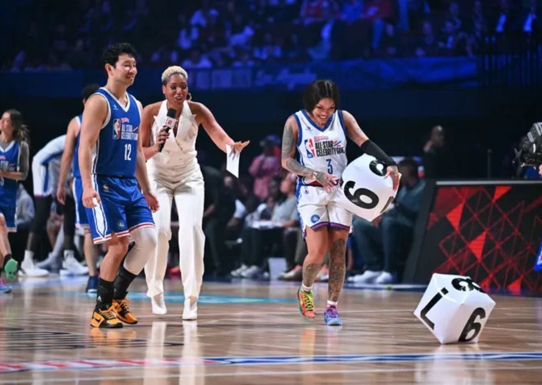 Simu Liu rocking the Kobe 5 Bruce Lee