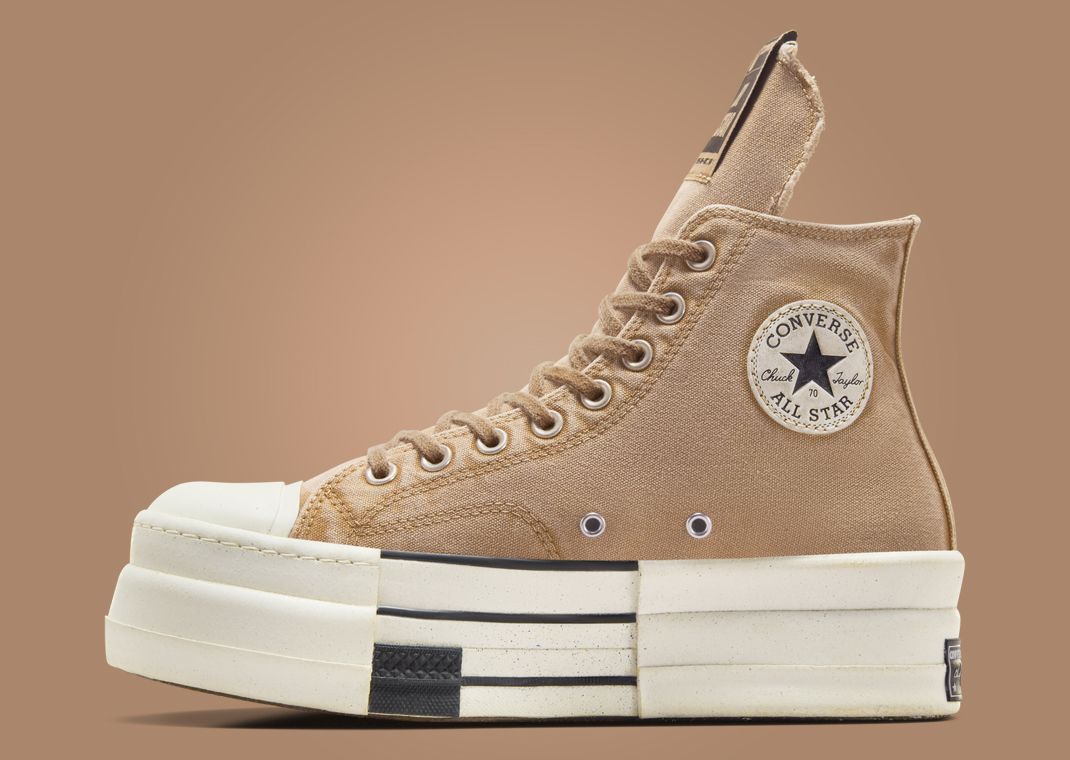 Rick Owens x Converse DBL DRKSTAR Hi Washed Canvas Blonde Medial
