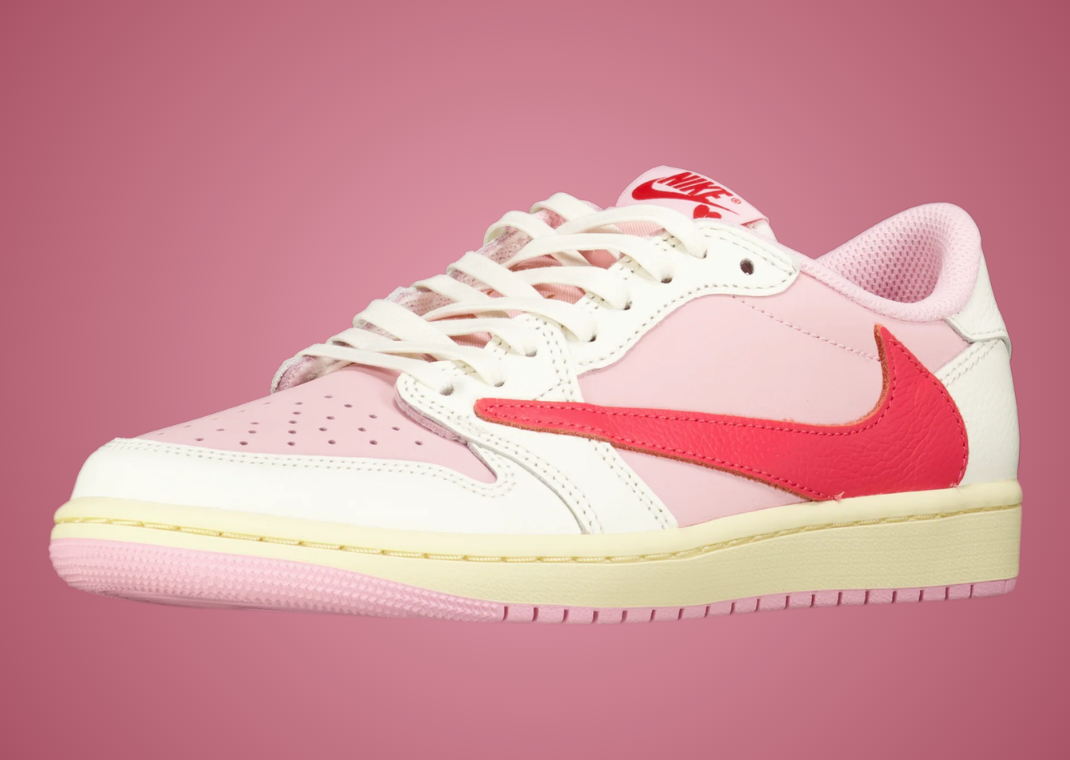 Air Jordan 1 Retro Low OG Travis Scott Sail Tropical Pink - Angle
