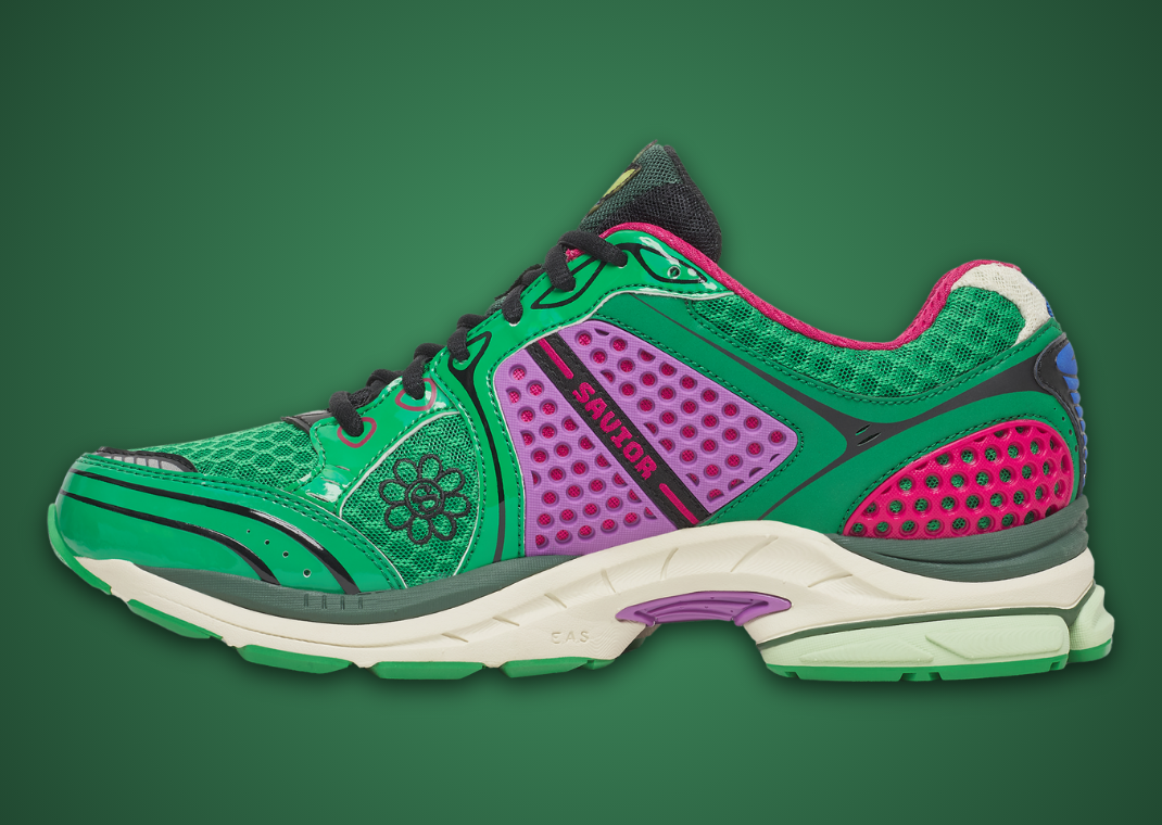Jae Tips x Saucony ProGrid Triumph 4 Flowers Grow Uptown Sugar Maple Medial