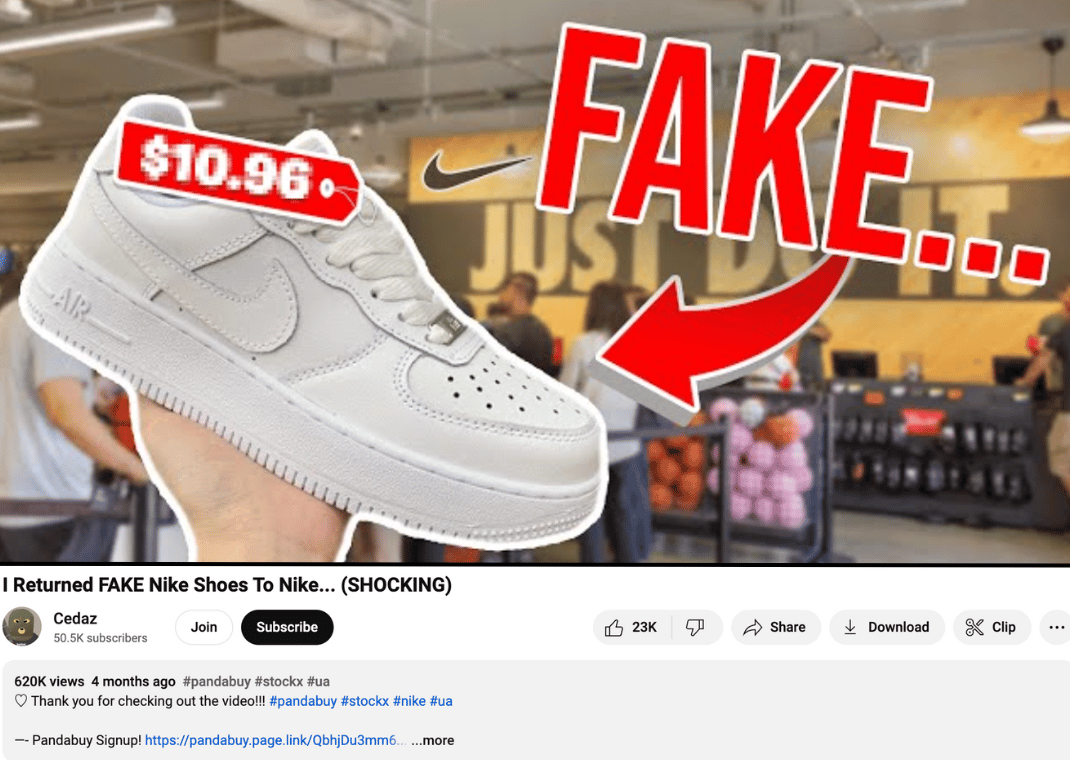 Thumbnail for Cedaz' Video "I Returned FAKE Nike Shoes to Nike... (SHOCKING)