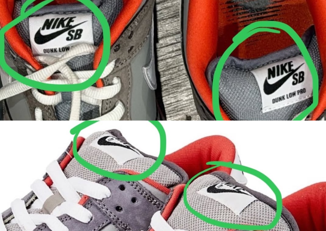 Comparison between original Pigeon SB Dunks and the pair Jeff gave away last night