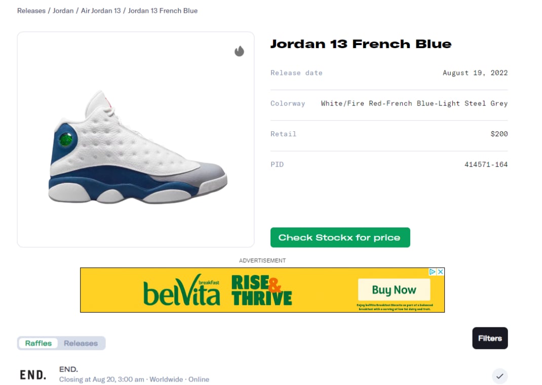 Air Jordan 13 Retro French Blue Raffle Guide