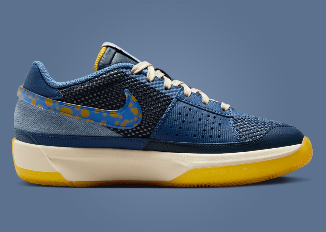 Nike Ja 1 Mystic Navy University Gold (GS) Medial