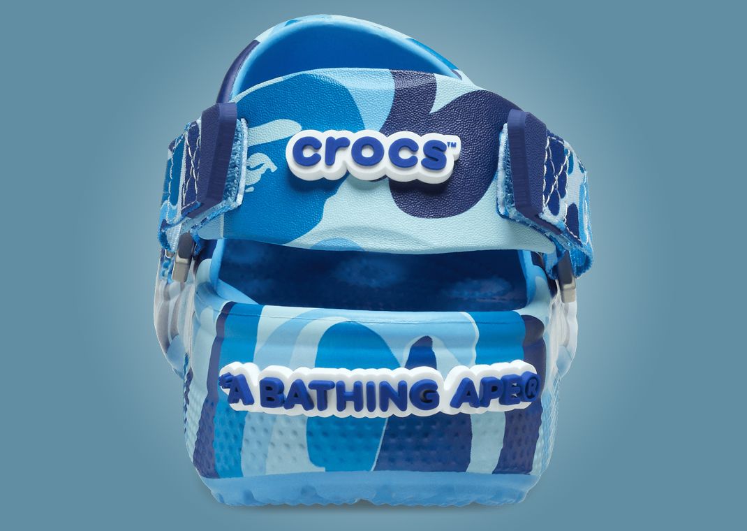 BAPE x Crocs Classic Clog ABC Camo Blue Heel