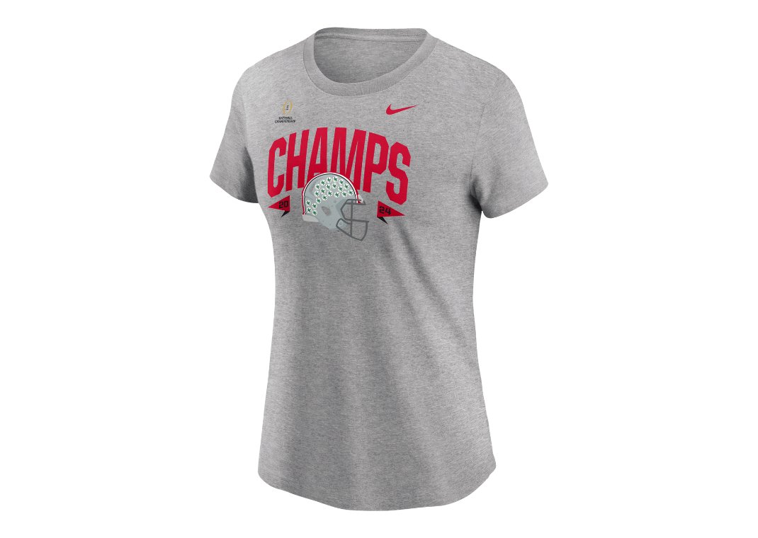 Ohio State Buckeyes 2025 CFP National Champions Helmet Tee (W)