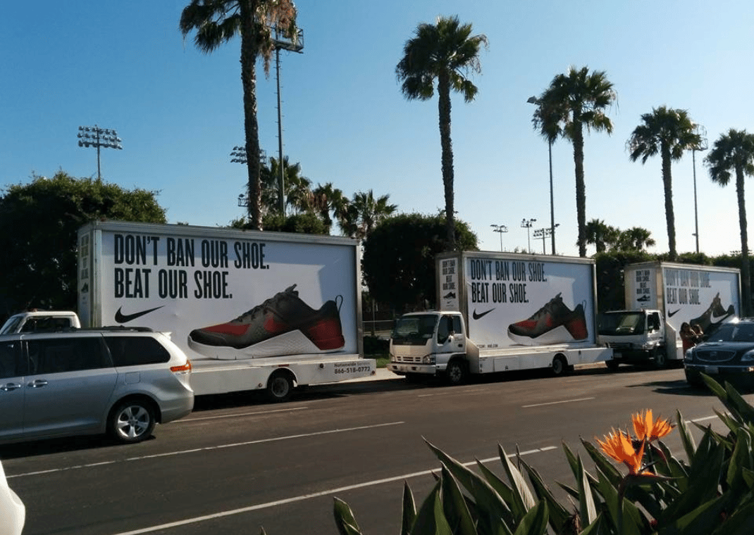 Nike's Don't Ban Our Shoe. Beat Our Shoe Ad At 2015 Crossfit Games At The StubHub Center in Carson, California