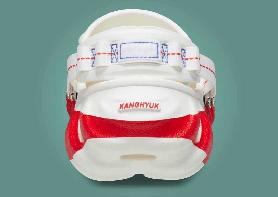 Kanghyuk x Crocs Echo Clog White Red Heel