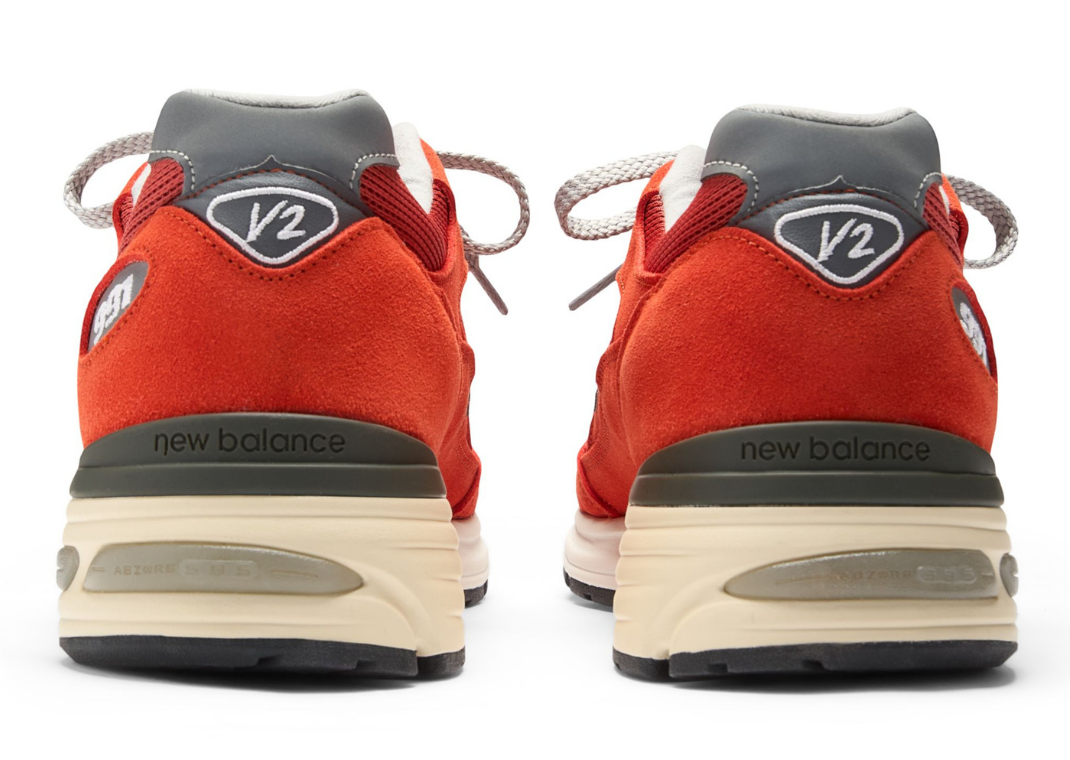 New Balance 991v2 Made in UK Orange heel
