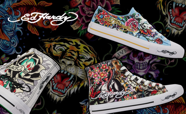 Ed Hardy スカルデザインブーツ Ed Hardy】スカルデザイン ハイカットスニーカー【22cm】 - メルカリ