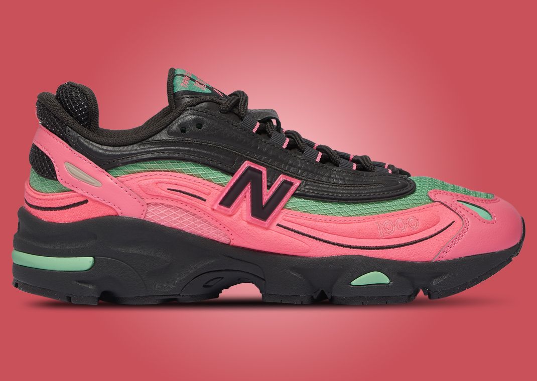 New Balance 1000 Black Pink Green - Lateral