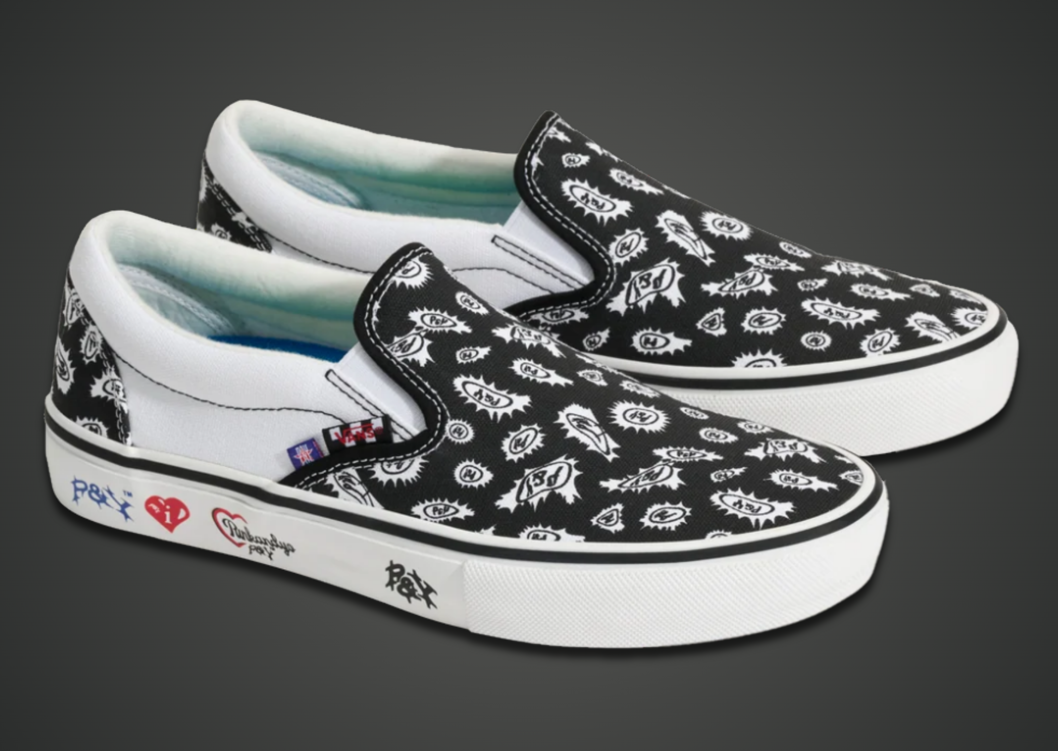 Punkandyo x Vans Classic Slip-On Black - Angle