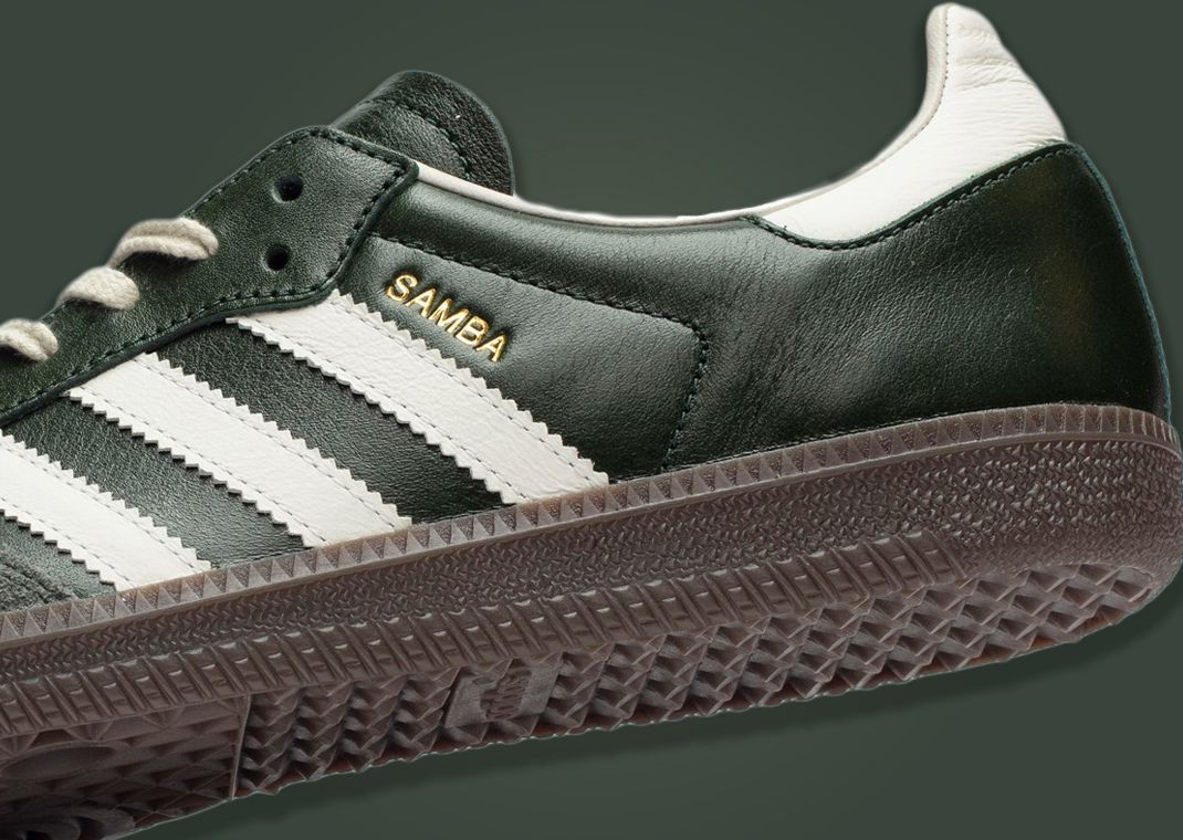 SNS x adidas Samba Green Cream Detail