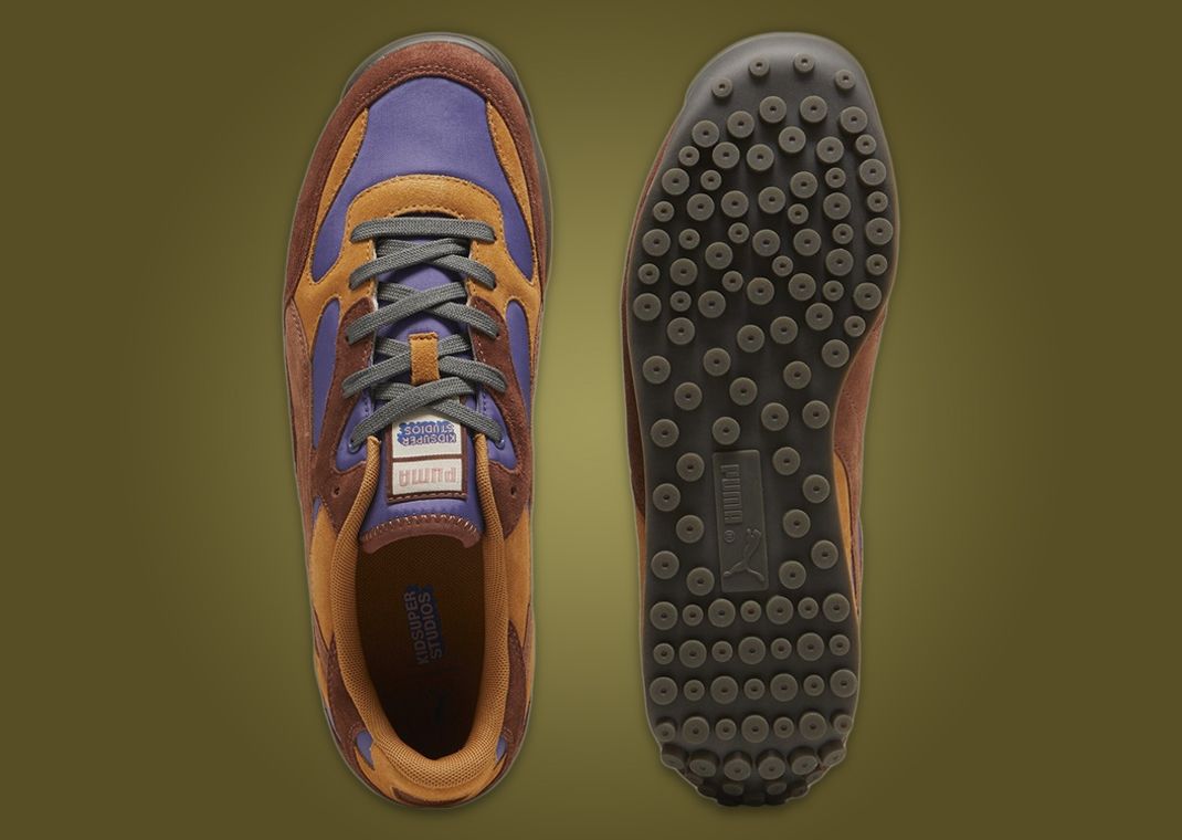KidSuper Studios x Puma Easy Rider Brown Purple Top and Outsole