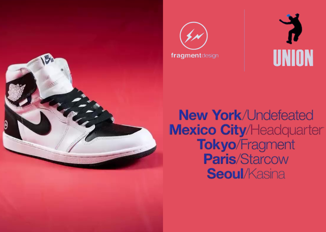 fragment design x Union LA x Air Jordan 1 Retro High OG White Black store list