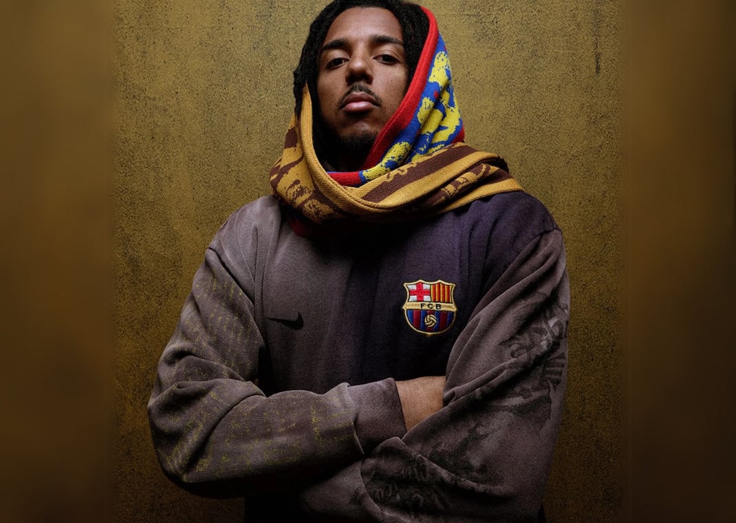 Jules Kounde for Travis Scott's Cactus Jack x FC Barcelona clothing capsule