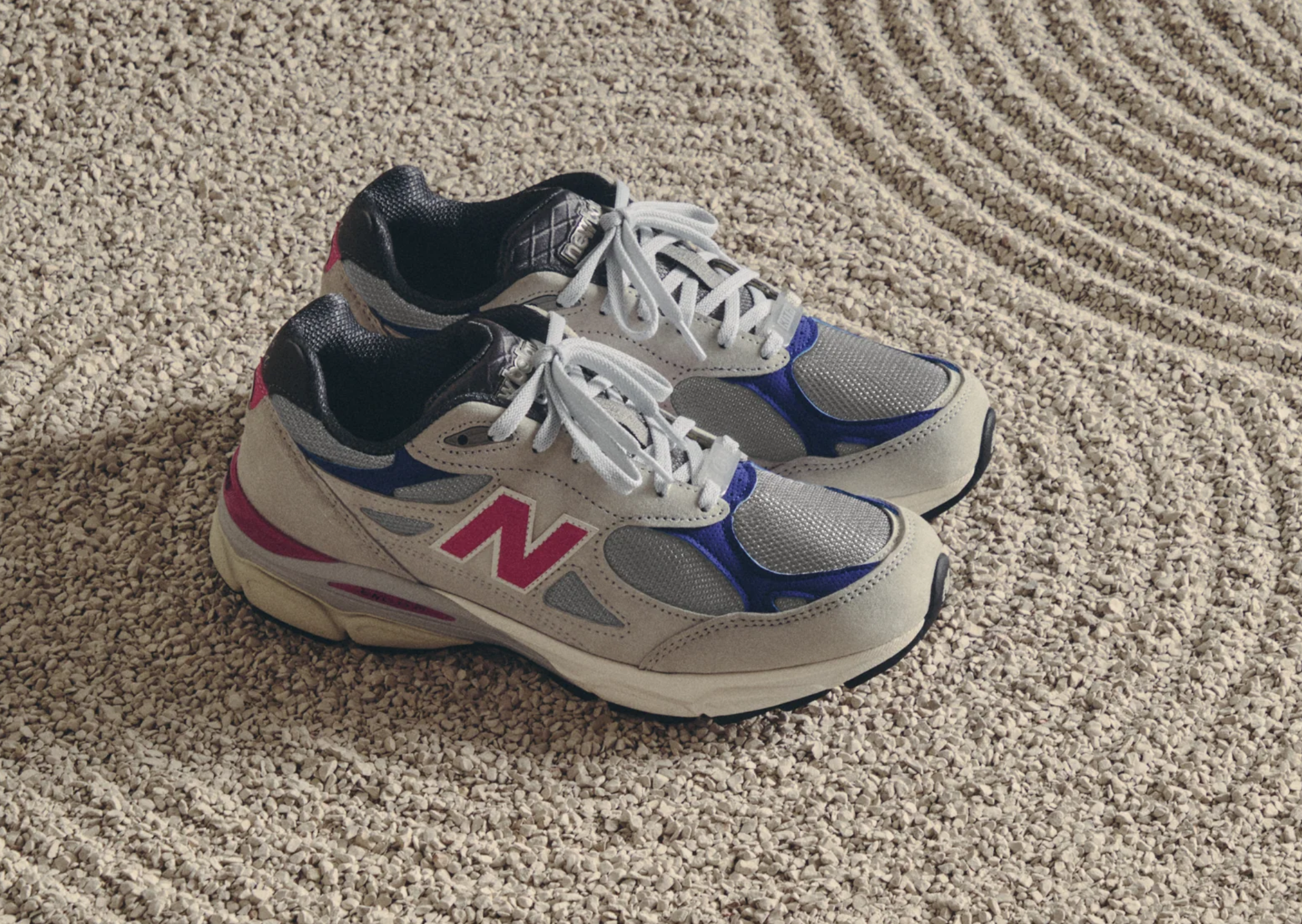 Kith x United Arrows & Sons x New Balance 990v3 Made in USA Oyster Mushroom Liberty