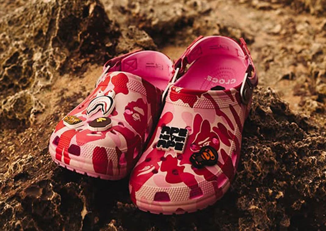 The BAPE x Crocs Classic Clog ABC Camo Pack Releases March 2025