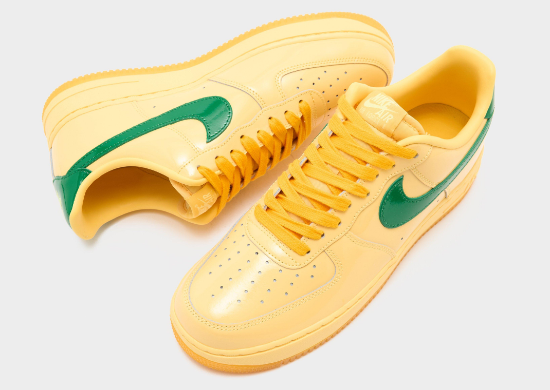 Nike Air Force 1 Low Patent Leather Topaz Gold - Angle