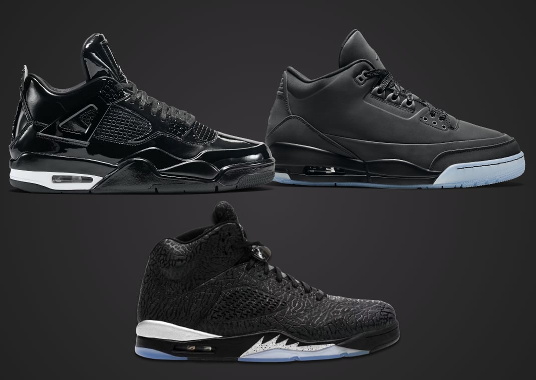 Air Jordan 11Lab4 (top left), Air Jordan 3Lab5 (bottom center), and Air Jordan 5Lab3 (top right)