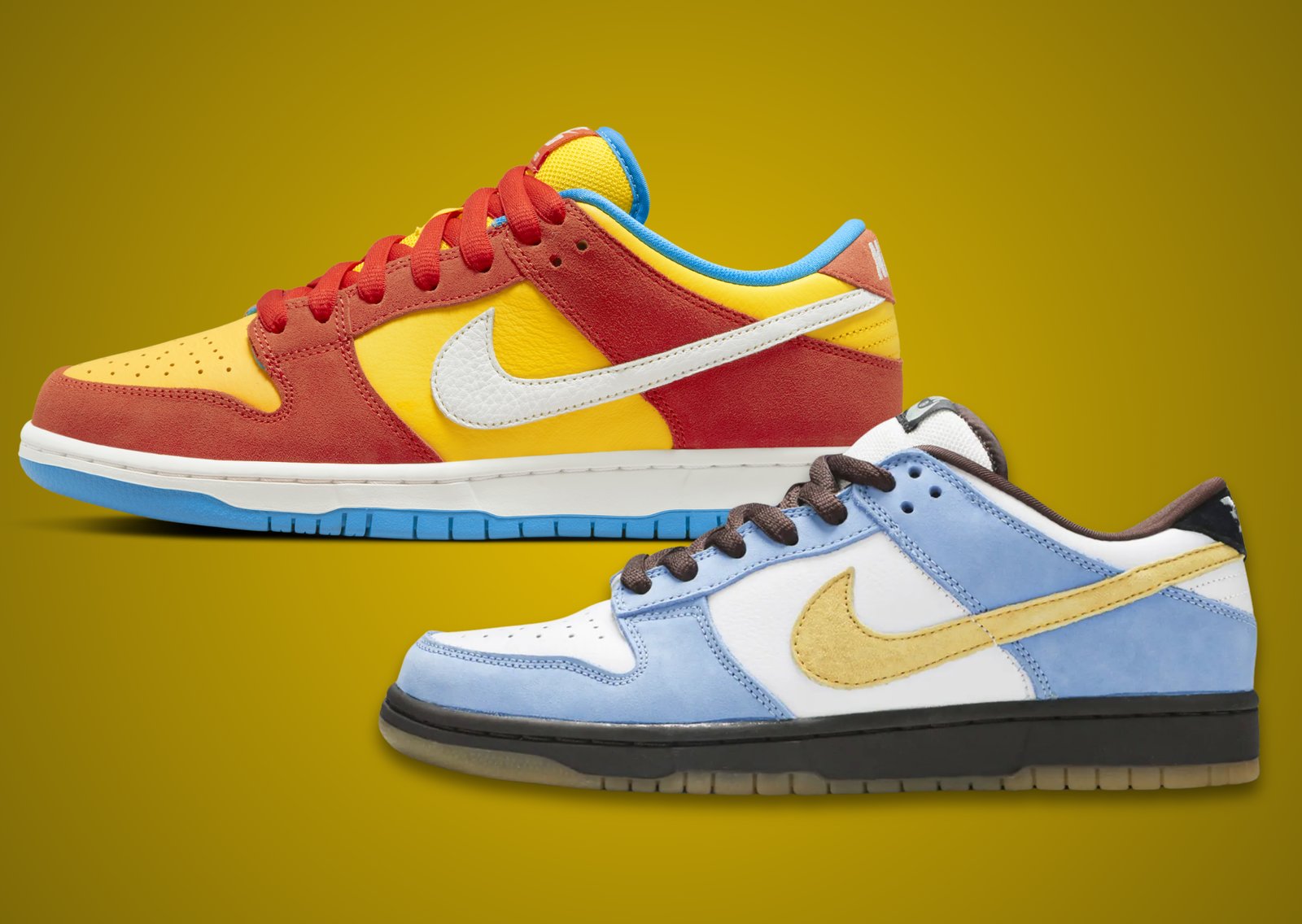Nike SB Dunk Low Bart (top) and Homer (bottom)