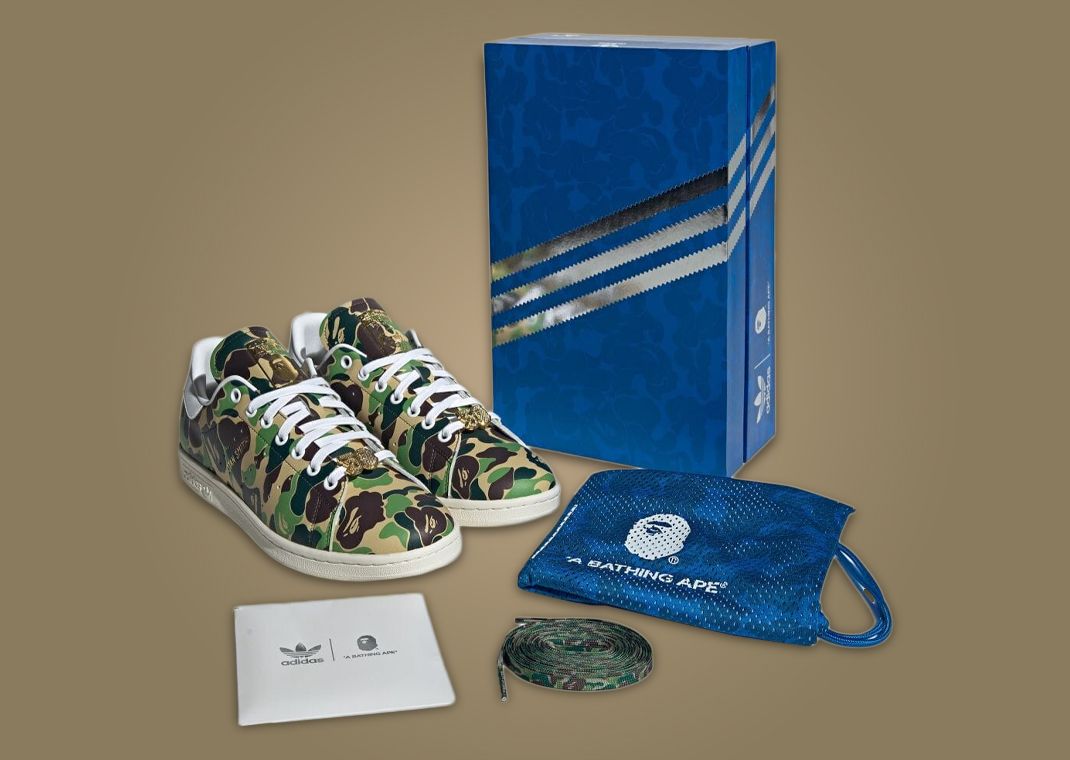 BAPE x adidas Stan Smith Sneaker and Packaging