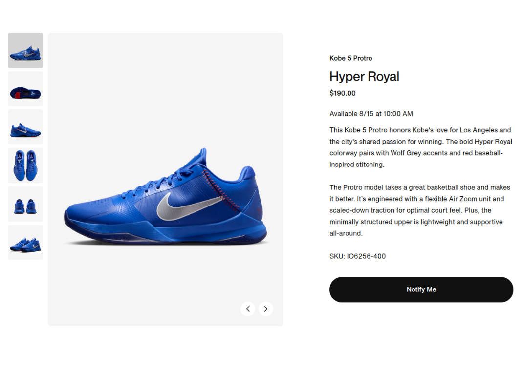 Nike Kobe 5 Protro Dodgers